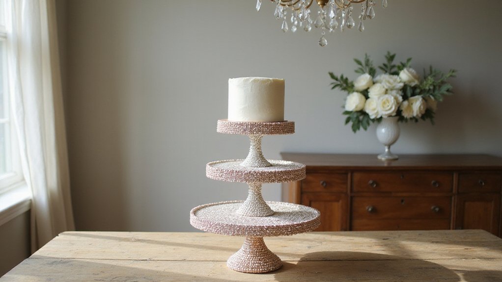 diy glamorous wedding cake stand