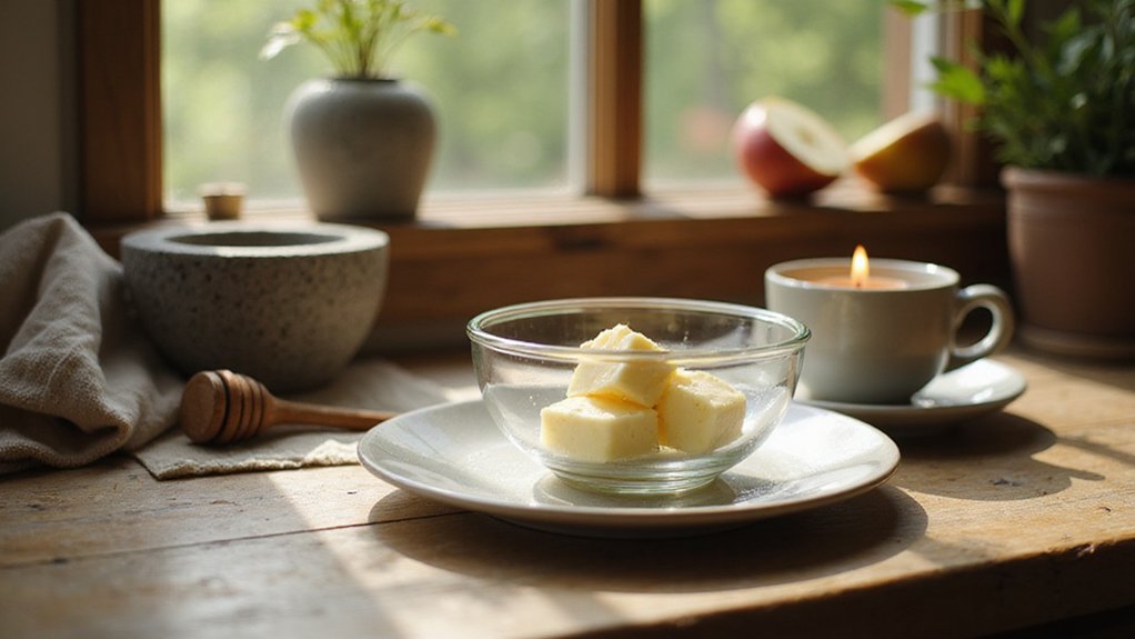 homemade butter melting setup
