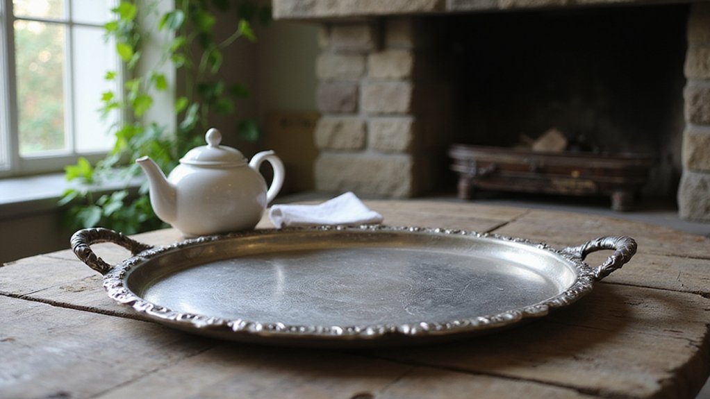 elegant antique silver trays