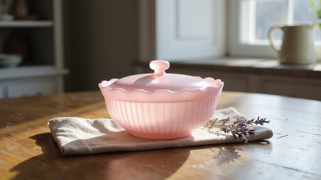 pink glass bowls collection